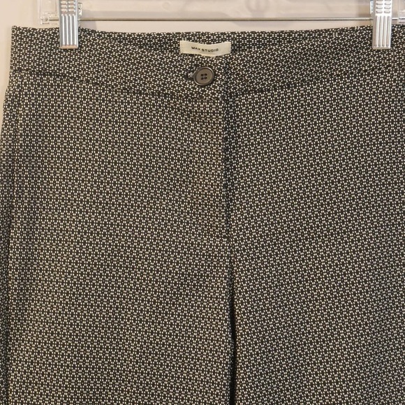 đť…şmax Studio NWT Black White Geometric Print Straight Leg Trouser Pants Size 10 - Picture 4 of 8